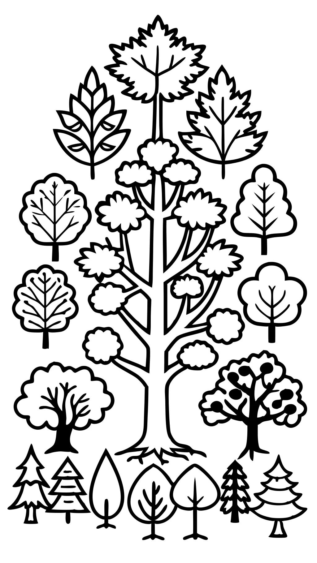 coloriage arbres